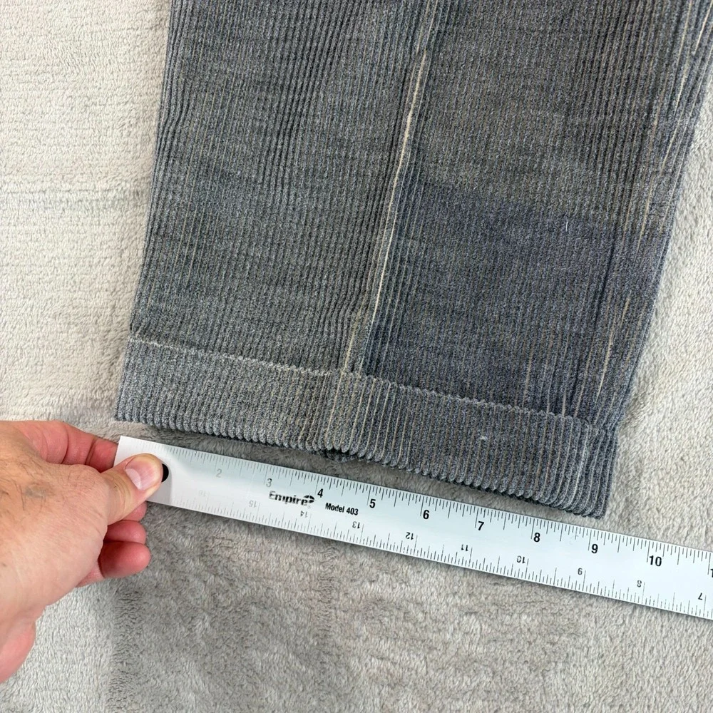 ZANELLA Pleated Cuffed Pants in Grey Wale Corduroy Men 36x31 (Tag 38) Italy NWOT